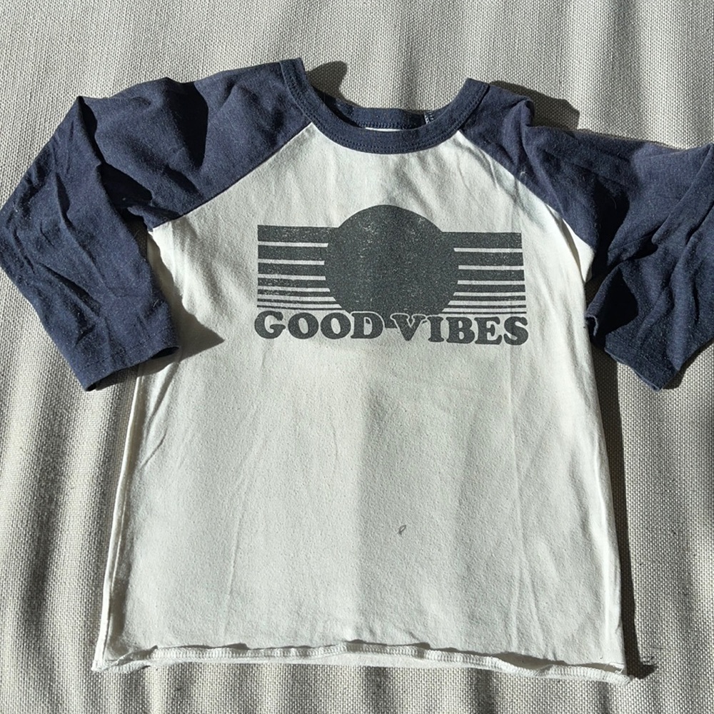 Chaser Brand Kids Boys Raglan Vintage “Good Vibes” Tee Shirt